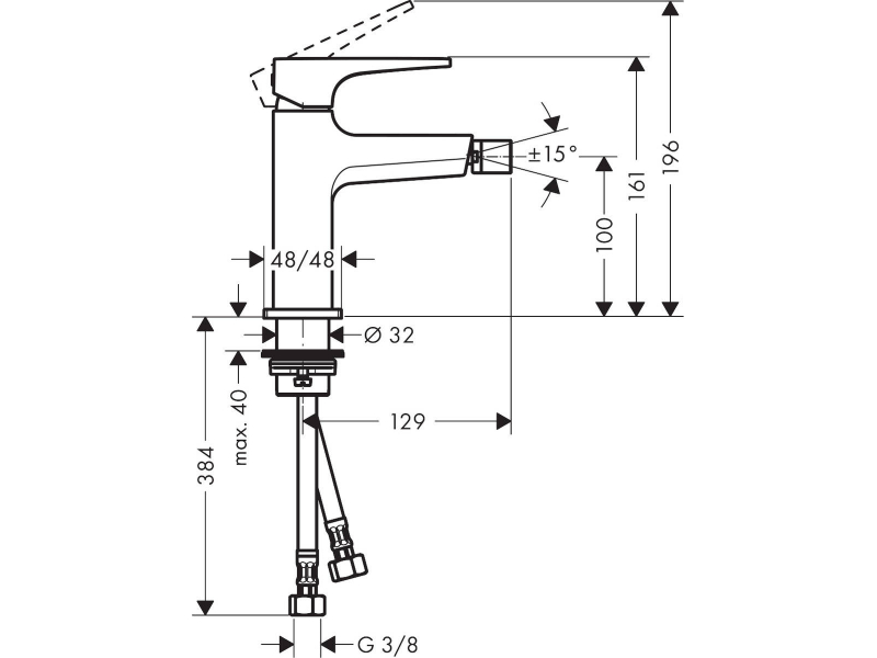 Купить Смеситель для биде Hansgrohe Metropol 32520340, черный хром