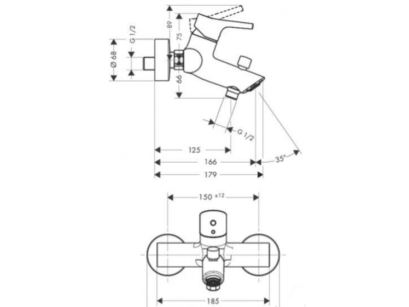 Купить Смеситель для ванны Hansgrohe Talis S 72400000