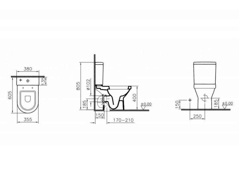 Купить Напольный унитаз Vitra S50 9767B003-7201 крышка микролифт