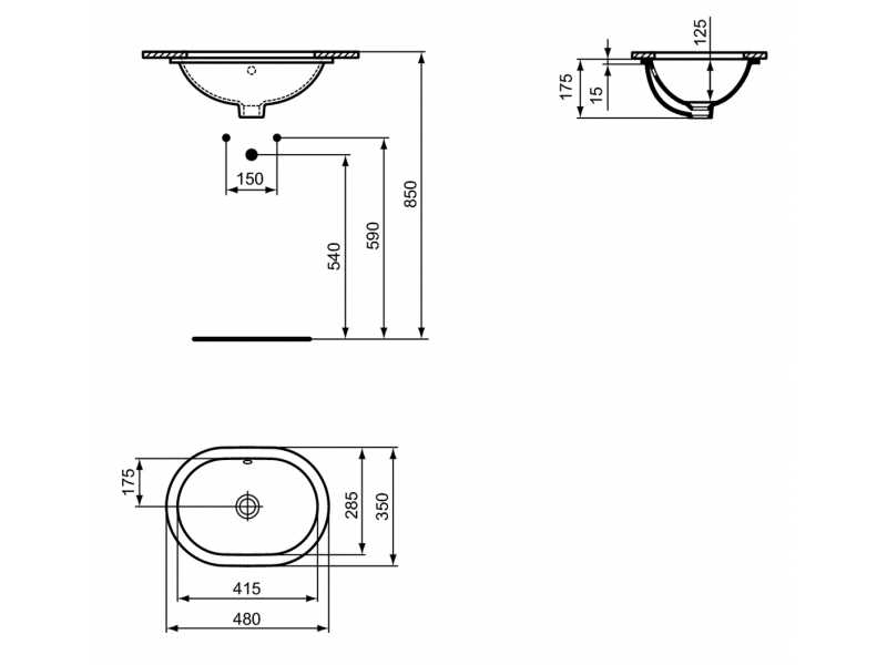 Купить Раковина Ideal Standard Connect 48 x 35 см, белый, E504601