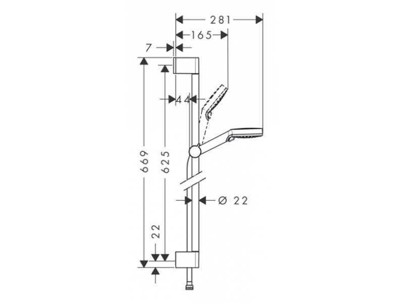 Купить Душевой гарнитур Hansgrohe Crometta Vario 26532400, штанга 65 см, белый/хром