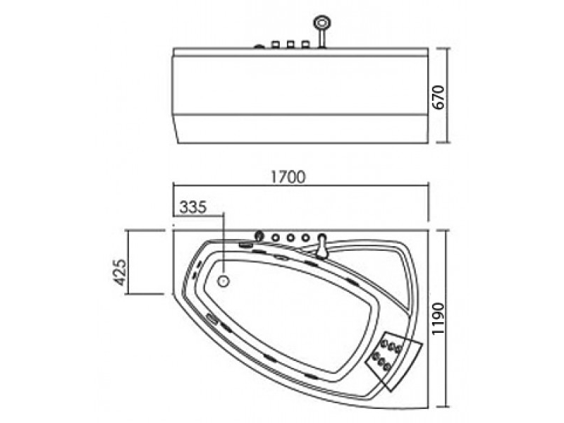 Купить Ванна гидромассажная Appollo AT-9033 170*119*67 см левая/правая