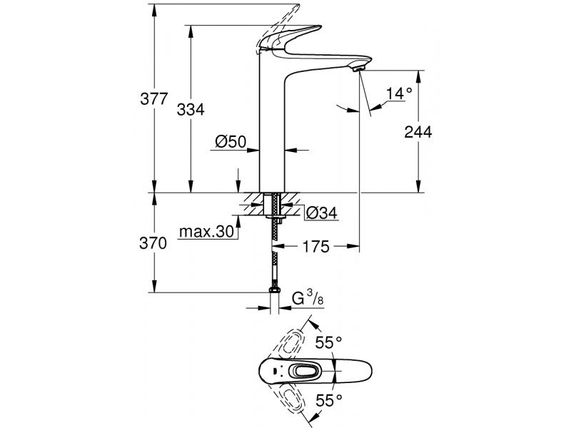 Купить Смеситель Grohe Eurostyle 23570003 для раковины, высокий, размер XL