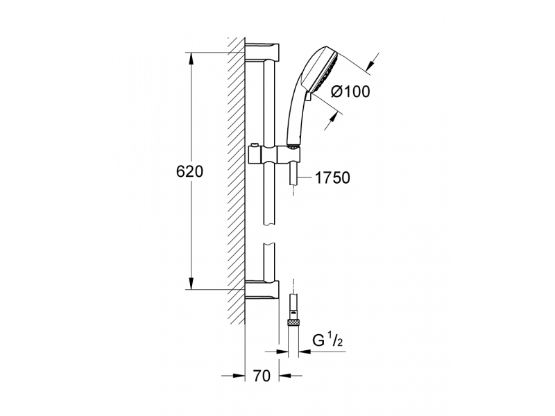 Купить Душевой гарнитур Grohe New Tempesta Cosmopolitan 100 27786002 (27786001)