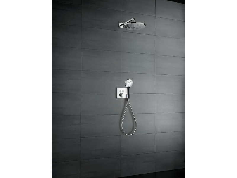 Купить Верхний душ Hansgrohe Raindance Select 26466000, 24х24 см, 2 режима струи, с держателем, хром