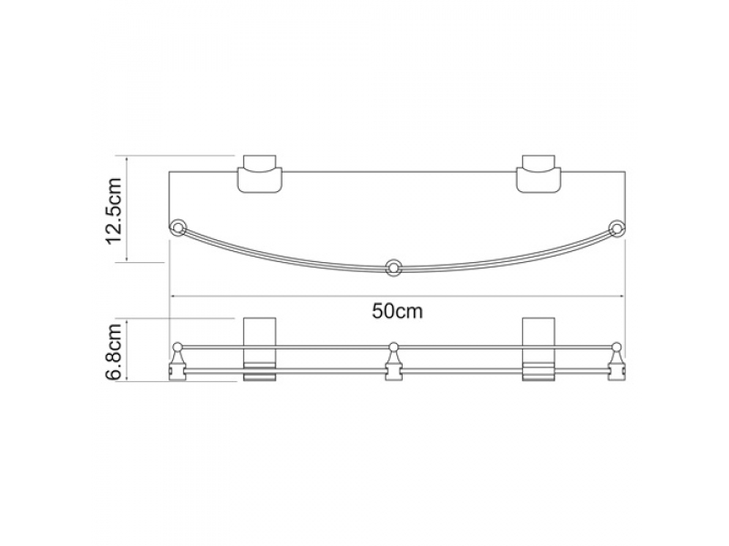 Купить Полка стеклянная WasserKRAFT Leine K-5044