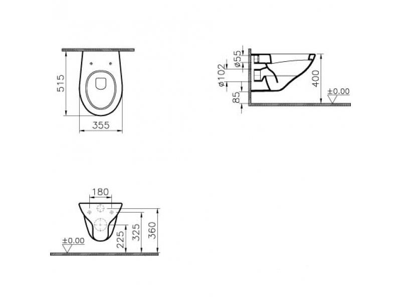 Купить Подвесной унитаз Vitra Arkitekt 6107B003-0075