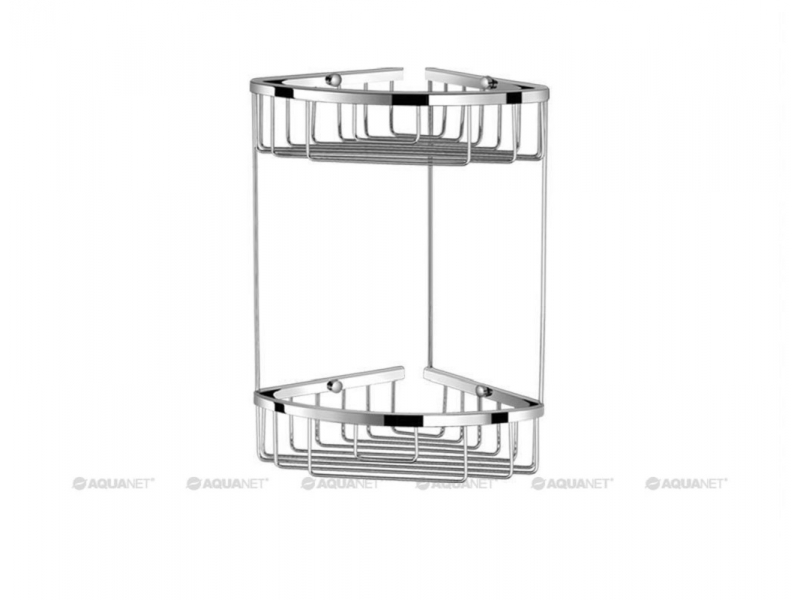 Купить Полочка Aquanet 8136, 28 см, двухъярусная, угловая (199899)