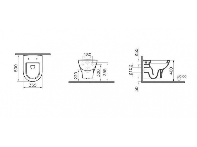 Купить Инсталляция Vitra с унитазом Vitra Zentrum 9012B003-7206, сиденье микролифт, комплект