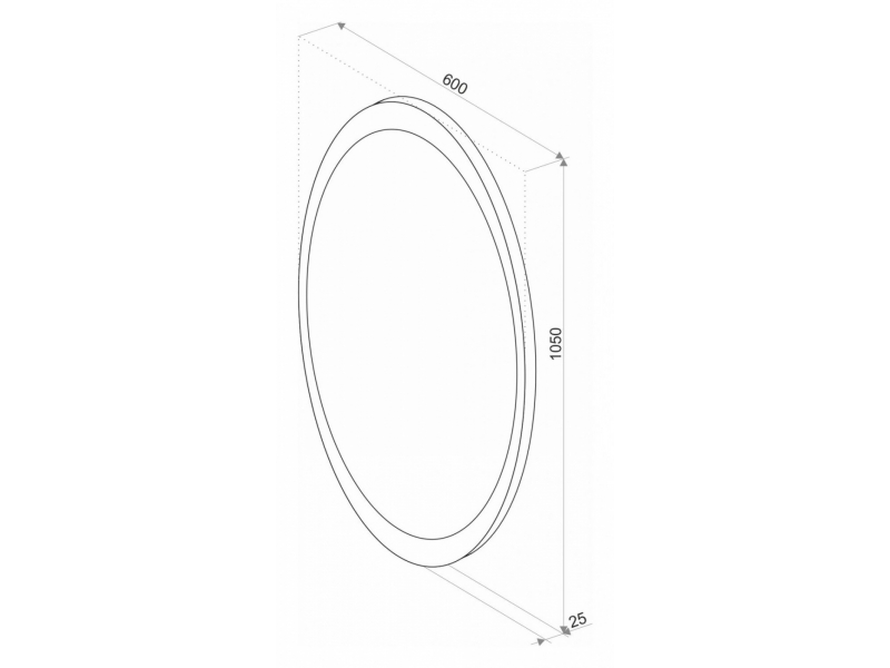 Купить Зеркало Art&Max Ovale AM-Ova-600-1050-DS-F-H 60 x 105 см с подсветкой, диммер, антизапотевание