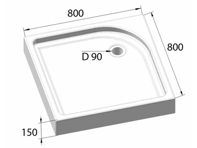 Купить Душевой поддон BelBagno TRAY-BB-A-80-15-W 80 x 80 см с сифоном, квадратный