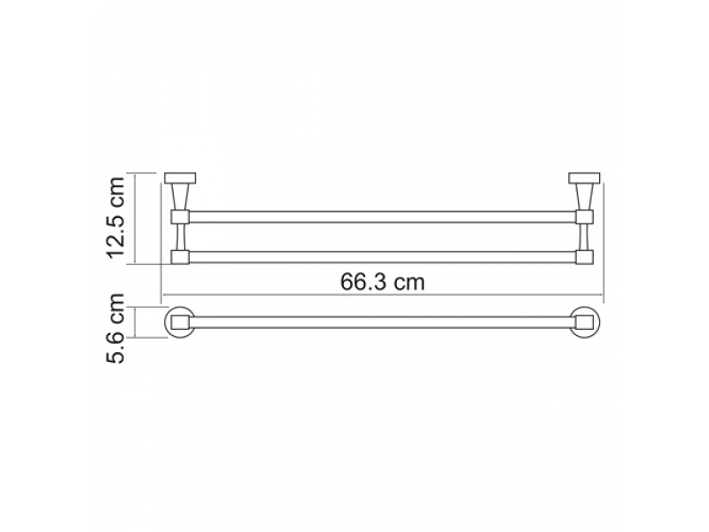 Купить Полотенцедержатель WasserKRAFT Isen 4040, двойной, 66.3 см, хром