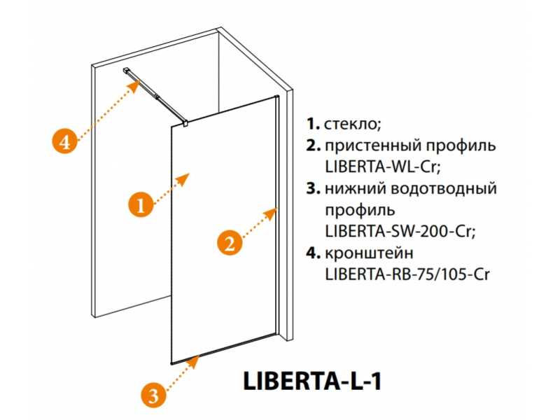 Купить Душевое ограждение Cezares Liberta-L-1-120-C-Cr 120 x 195 см, стекло прозрачное, профиль хром