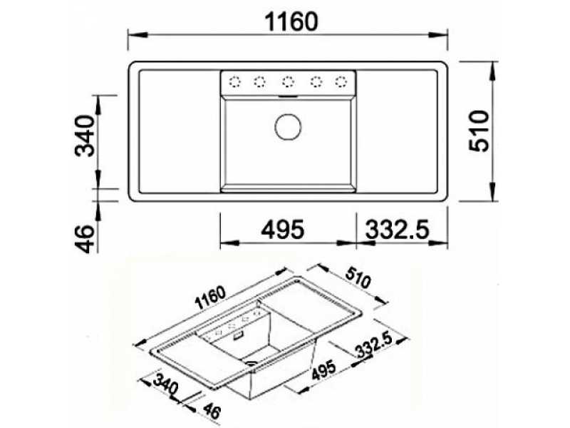 Купить Мойка Blanco Alaros 6 S 518821 с белыми досками, темная скала