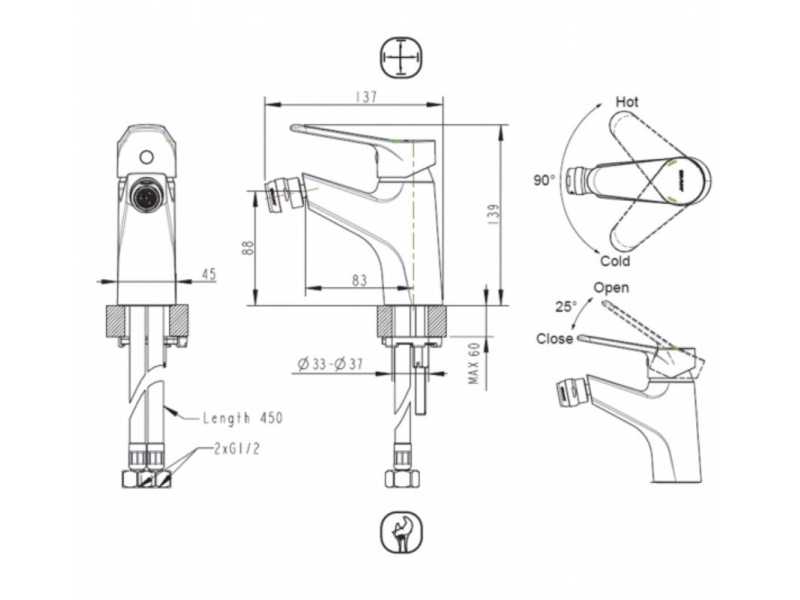 Купить Смеситель Bravat Eco для биде, хром, F3111158C