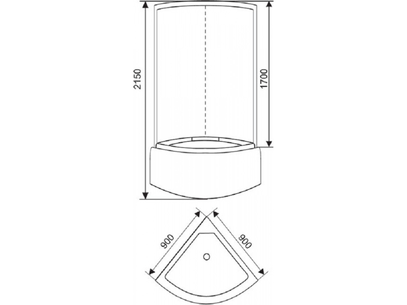 Купить Душевая кабина Arcus AS-103, 90 x 90 см, фронтальные стекла - матовые фактурные