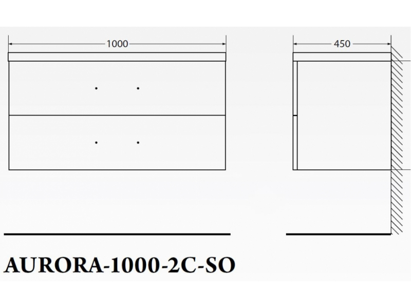 Купить Тумба под раковину BelBagno Aurora AURORA-1000-2C-SO-BO подвесная (2 ящ.)