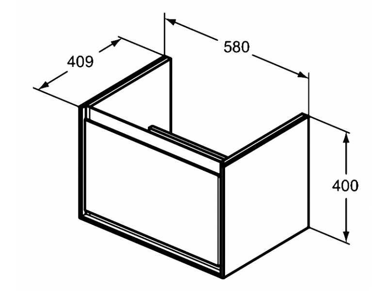 Купить Тумба под раковину Ideal Standard Connect Air Cube 65 см, подвесная, светло-серый глянцевый, белый матовый, E0847EQ