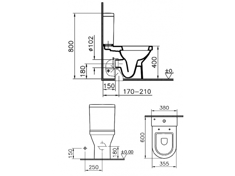 Купить Напольный унитаз Vitra S50 9798B003-7201 крышка микролифт