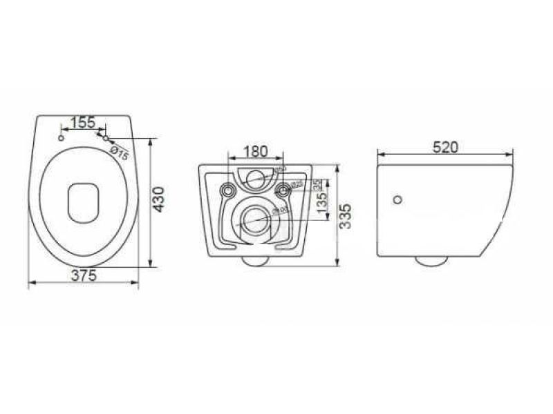 Купить Подвесной унитаз BelBagno Prospero BB507B, безободковый