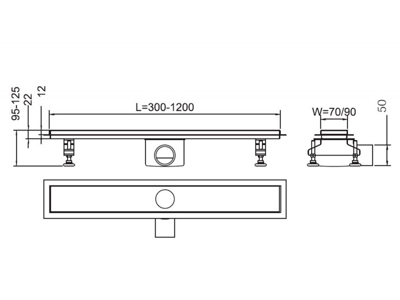 Купить Душевой трап RGW SDR-01-E1 120х9см, 21210112-01