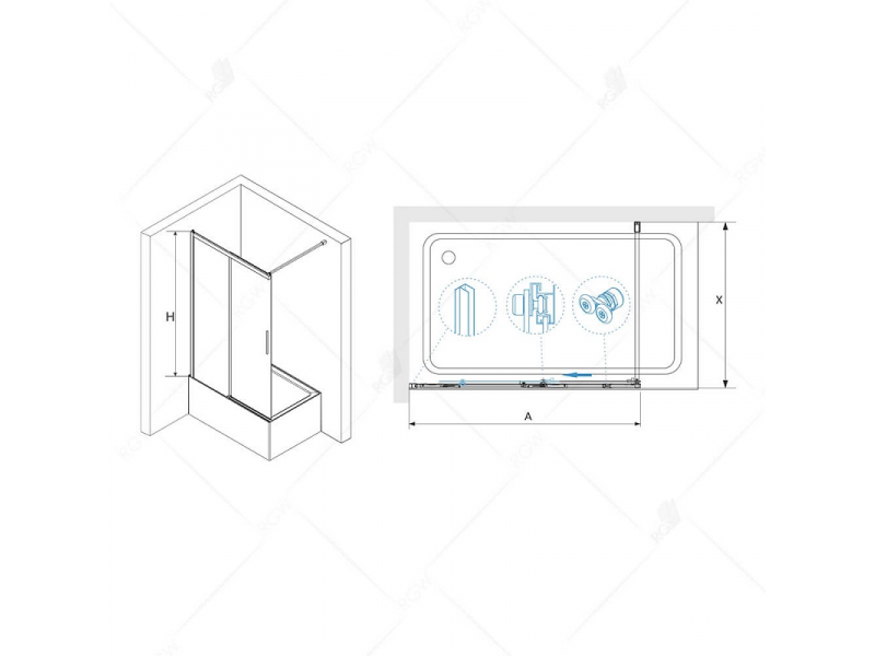 Купить Шторка на ванну RGW SC-43, 34114312-11, 120 x 160 см стекла прозрачные, профиль хром