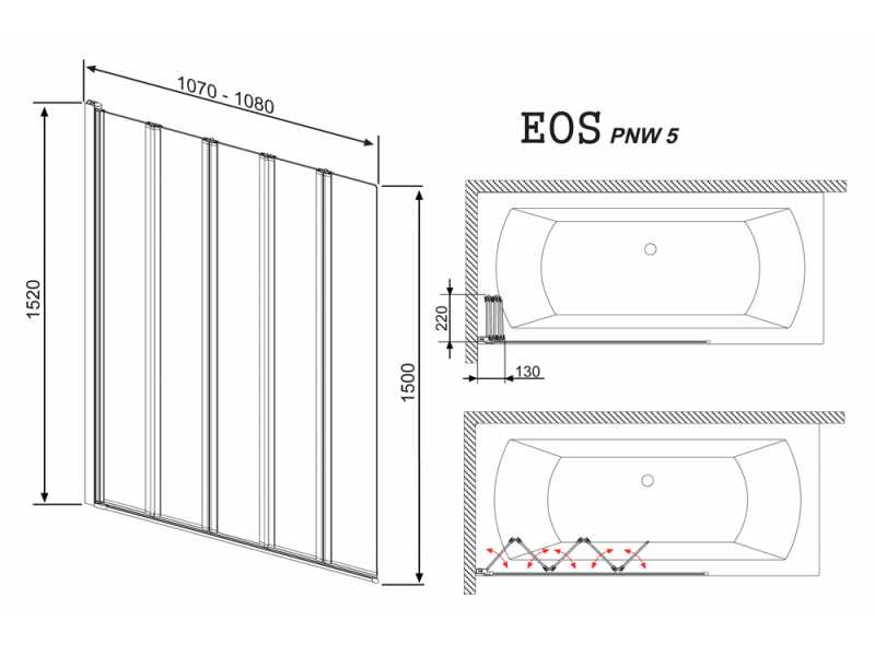 Купить Стеклянная шторка Radaway EOS PNW 5