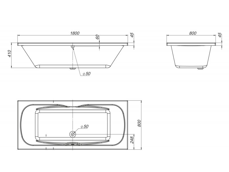 Купить Акриловая ванна BelBagno BB104 180-80-41 см пристенная