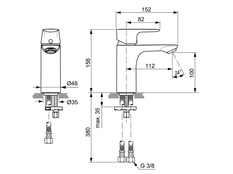 Купить Смеситель Ideal Standard Connect Air Project для раковины, хром, A7024AA