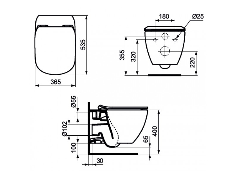 Купить Инсталляция Ideal Standard Prosys с унитазом Tesi AquaBlade, P386801, сиденье микролифт, комплект