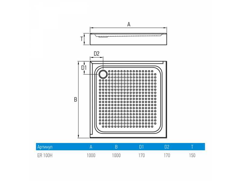 Купить Душевой поддон Erlit Comfort ER100H, 100 x 100 см