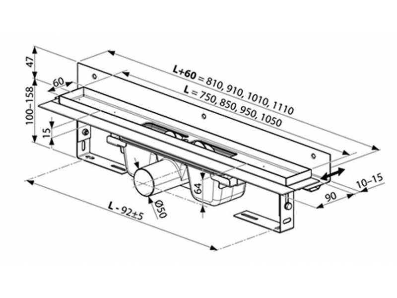 Купить Душевой канал Ravak OZW Chrome, 105 см, X01633