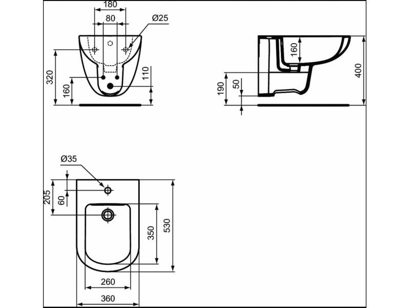 Купить Биде Ideal Standard Tempo T510001. подвесное