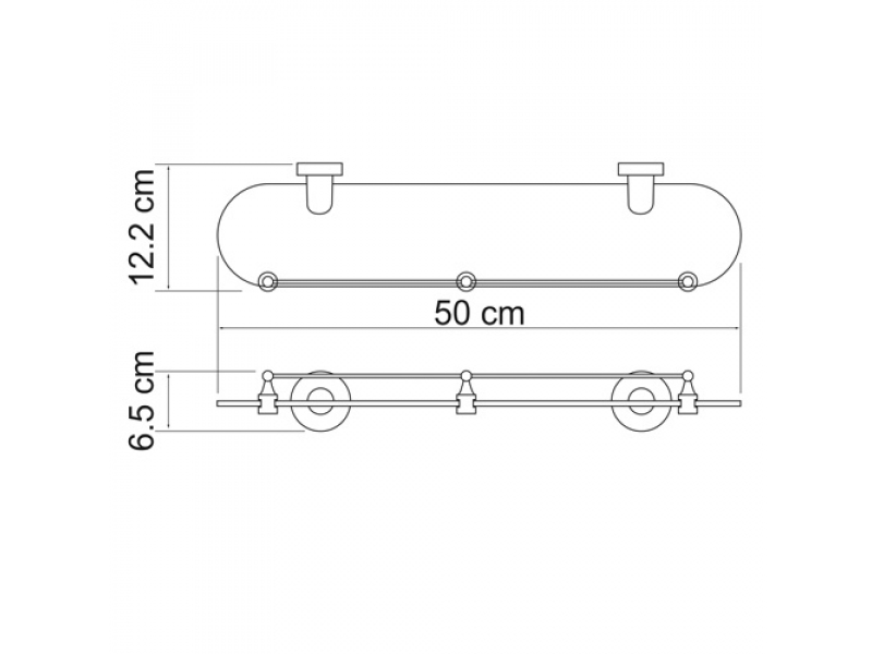 Купить Полка стеклянная WasserKRAFT Isen K-4044