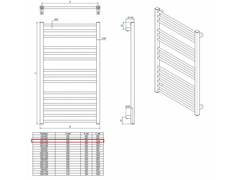 Купить Полотенцесушитель электрический Grota Classic 48 x 120 см, ширина 48 см, высота 120 см, полированный