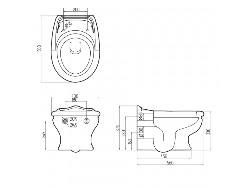 Купить Подвесной унитаз Migliore Milady ML.MLD-25.740.BI