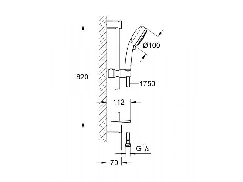 Купить Душевой гарнитур Grohe New Tempesta Cosmopolitan 100 IV 27577002 (27577001) с полочкой