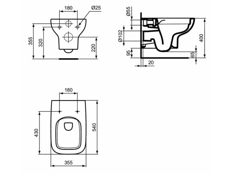 Купить Инсталляция Ideal Standard Prosys 2.0, без кнопки, R046367 с унитазом Ideal Standard i.life A Rimless безободковый c сиденьем микролифт, T471701 , комплект, RI471702