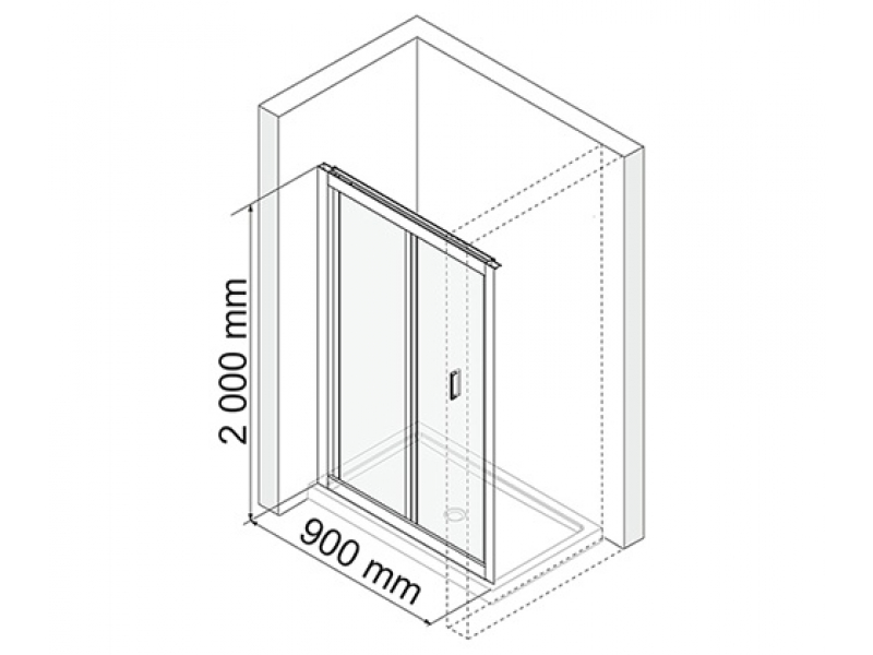 Купить Душевая дверь WasserKRAFT Weser 78F04 90*200 см