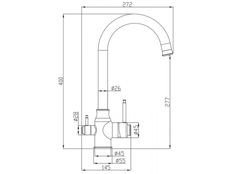 Купить Смеситель Zorg Steel Hammer SH 763 SATIN для кухни под фильтр, нержавеющая сталь матовая