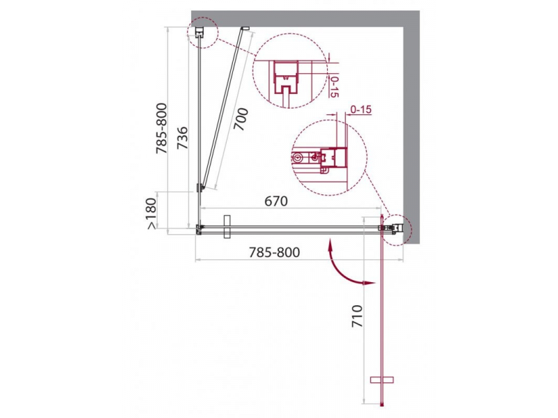 Купить Душевой уголок BelBagno Marmi A-1-80-C-Cr, 80 х 80 х 195 см, профиль хром, стекло прозрачное