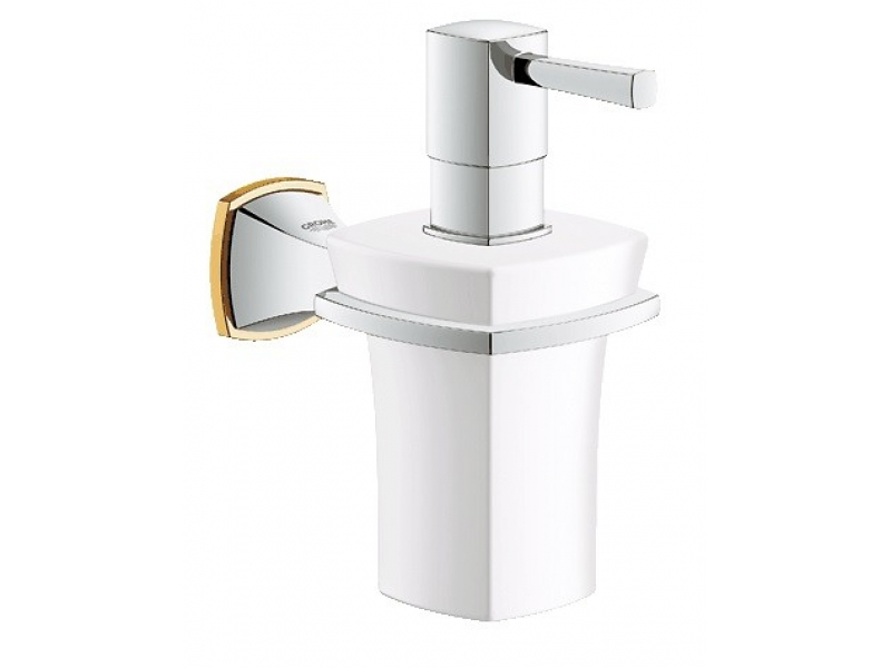 Купить Дозатор для жидкого мыла Grohe Grandera 40627IG0, хром/золото