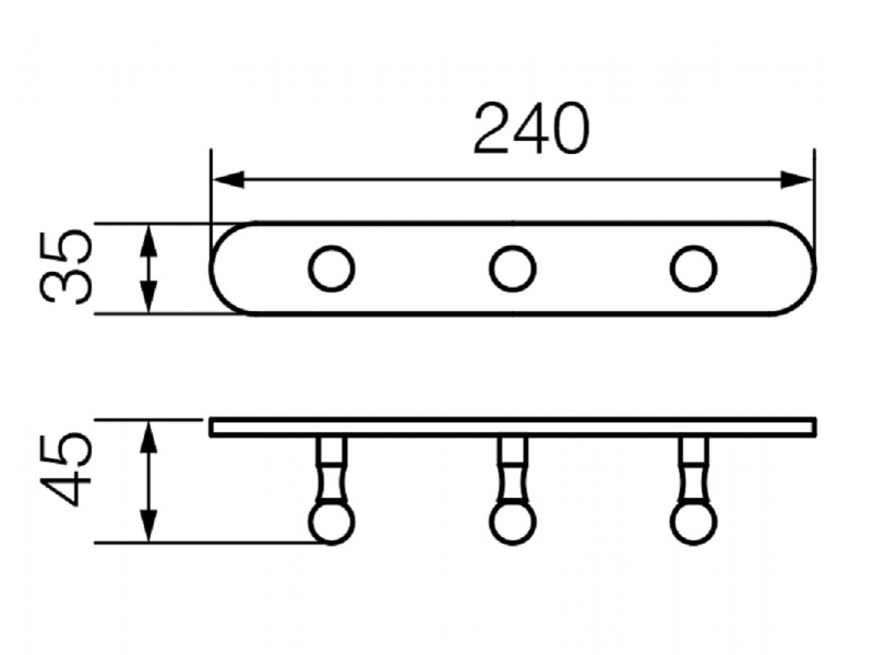 Купить Планка с 3-мя крючками Veragio Gialetta VR.GIL-6436.CR, 23,5 см, хром