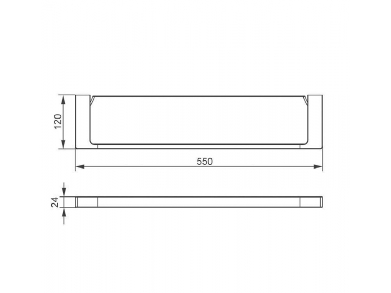 Купить Полочка стеклянная Aquanet 5787, 55 см, хром (187078)