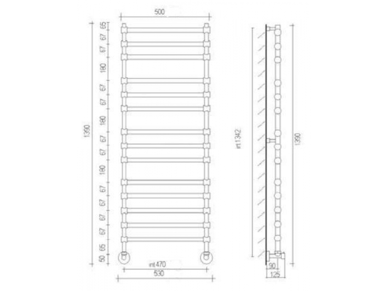 Купить Полотенцесушитель водяной Margaroli Sole 464-14 4644714WH, высота 139 см, ширина 53 см, белый