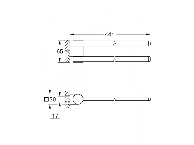 Купить Полотенцедержатель двойной поворотный Grohe Selection 41063EN0, 44.1 см, бронза