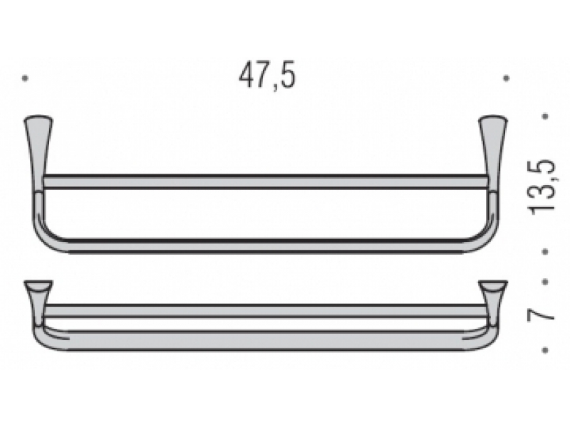 Купить Двойной полотенцедержатель Colombo Land B2888, 47.5 см, хром