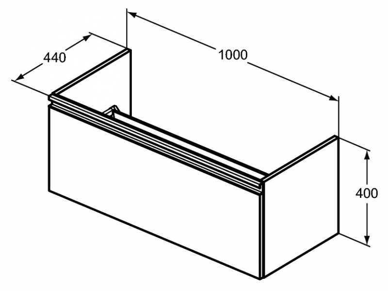 Купить Тумба под раковину Ideal Standard Tesi 100 см, подвесная, серо-голубой матовый, T0048WI