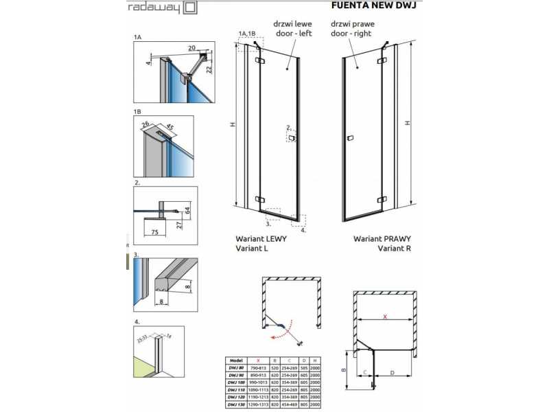 Купить Душевая дверь Radaway Fuenta New DWJ 80 384012-01-01