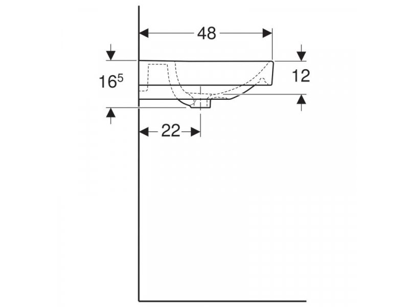 Купить Раковина Geberit Smyle Square 500.229.01.1, 60 х 48 см, белая